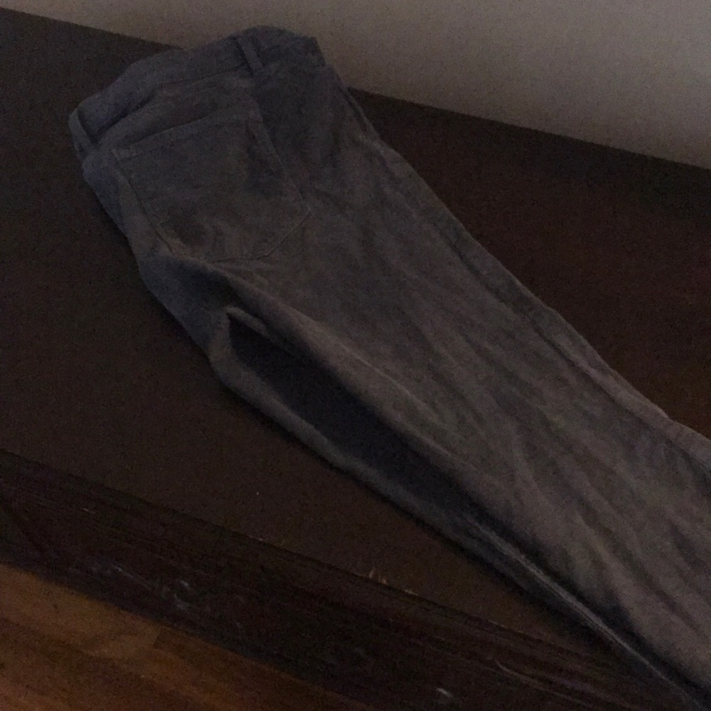 Gray/blue Loft curvy skinny cords.